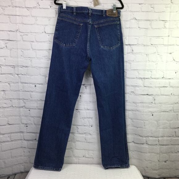 Wrangler Men's Cowboy Medium Wash 5 Pocket Cotton Straight Leg Blue Jeans 34 - Picture 4 of 10